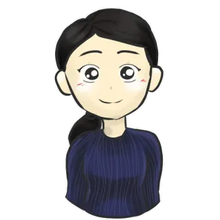 😃 7023f9cc mujer, dibujos animados, retrato, ilustración, femenino whatsapp sticker