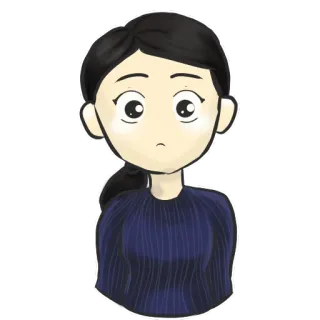 😮 787bc4c4 dibujos animados, mujer, ilustración, personaje, retrato whatsapp sticker