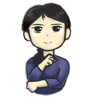 🙂 91f2ab15 mujer, chica, dibujo animado, personaje, persona, sonriendo, retrato whatsapp sticker