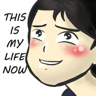 😩 daa911a7 THIS IS MY LIFE NOW vida, ahora, personaje, anime, dibujos animados whatsapp sticker