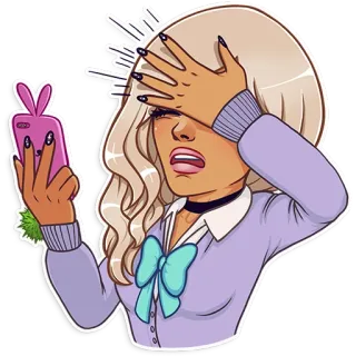 🤦 5abbb380 Desenho animado, Mulher, Expressão, Envergonhado/a, Surpresa, Fofo/a telegram sticker