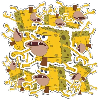 🧽 714180f0 Spongebob Bob l'éponge, Homme des cavernes, Dessin animé, Nickelodeon telegram sticker