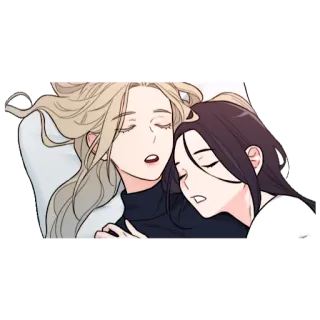 😴 1132e130 tidur, wanita, teman, istirahat, berpelukan, kartun whatsapp sticker