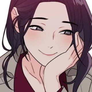 😊 9c559dd8 wanita, tersenyum, anime, potret, kartun whatsapp sticker