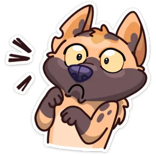 😧 b0e36d3e собака, животное, мультфильм, сюрприз, наклейка, страх, шок, выражение whatsapp sticker