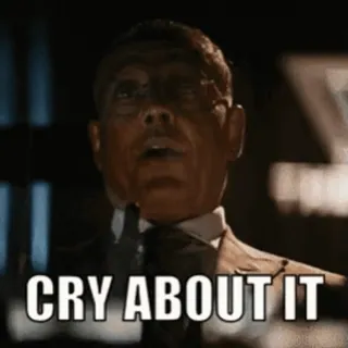 🙎‍♂️ 81947947 CRY ABOUT IT Meme, Sarkastik, Menghina, Menangis, Emosional telegram sticker