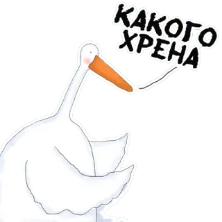 😠 0587f086 КАКОГО ХРЕНА uccello, oca, slang, russo, espressione whatsapp sticker
