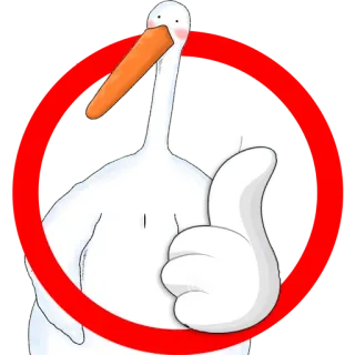 👍 7bd2e8d5 uccello, pellicano, pollice in su, approvazione, cartone animato, adesivo whatsapp sticker