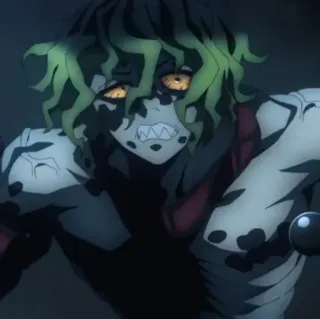 💀 071058df Gyutaro Demon Slayer iblis, anime, monster, Gyutaro whatsapp sticker