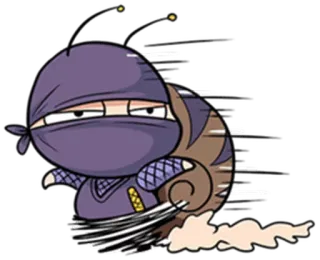 😈 05898b70 蜗牛, 忍者, 卡通, 角色, 动物, 搞笑 telegram sticker