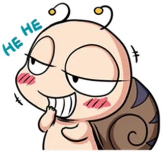 😀 21394817 HA HA 蜗牛, 卡通, 快乐, 可爱 telegram sticker