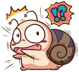 😳 34e3641c 蜗牛, 卡通, 表情, 惊喜, 可爱, 动漫 telegram sticker