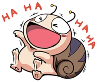 😂 a2b50b98 HA 蜗牛, 卡通, 快乐, 笑, 搞笑, 可爱, 动画 telegram sticker