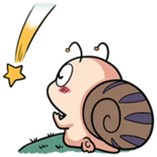 💫 aa141e6c 蜗牛, 卡通, 可爱, 动物, 星星, 眼睛, 壳 telegram sticker