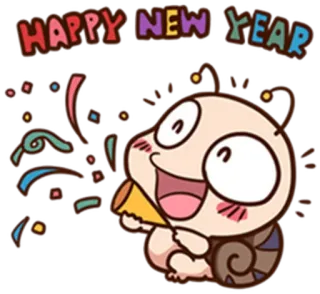 🎈 c4307a01 HAPPY NEW YEAR 新年快乐, 庆祝, 彩带, 新年, 节日 telegram sticker