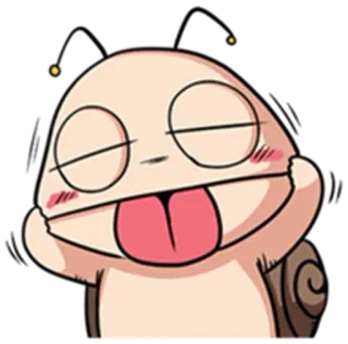😝 d04beaa9 卡通, 表情符号, 蜗牛, 搞笑, 累, 困 telegram sticker
