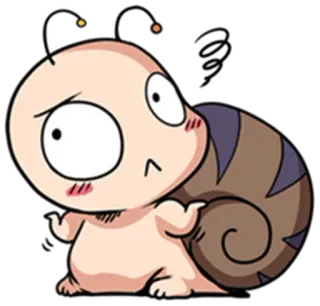 😠 d1fdea35 蜗牛, 卡通, 可爱, 困惑 telegram sticker