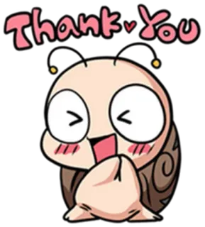 🙏 fca5fa81 Thank You 谢谢, 蜗牛, 可爱, 卡通, 问候, 迷人 telegram sticker