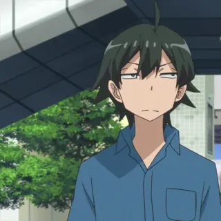 🕸 2379e911 anime, character, expression, bored, man, pouting telegram sticker