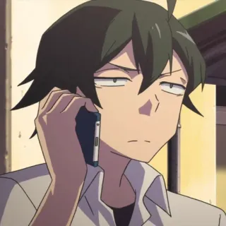 🕸 642385e1 anime, boy, phone, character telegram sticker