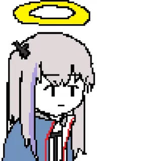 👼 3bdf7762 アニメガール, ピクセルアート, かわいい, 天使, 光輪 telegram sticker