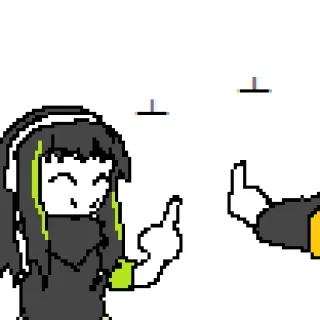 🖕 431f7cee ピクセルアート, アニメ, 中指, 侮辱的なジェスチャー, ステッカー, 女の子, 漫画 telegram sticker