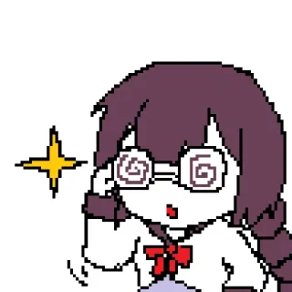 🤓 9677ba3f アニメ, マンガ, ピクセルアート, 漫画, めまい, かわいい, 眼鏡 telegram sticker