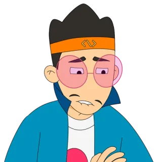 💔 bdd6e8d5 cartoon, character, sad, glasses, person, anime whatsapp sticker