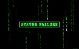 👨‍💻 a21a2cca SYSTEM FAILURE lỗi, hệ thống, hỏng, ma trận, mã, xanh lá telegram sticker