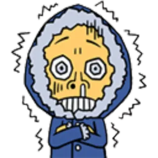 ❄ 353055bd Desenho animado, Frio, Inverno, Tremendo, Congelando, Jaqueta telegram sticker