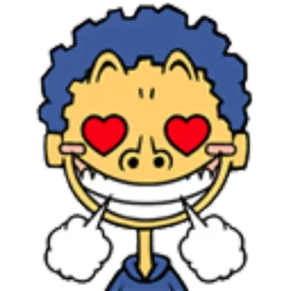 😍 d8ac2c57 Desenho animado, Personagem, Olhos de coração, Sorrindo, Amor, Feliz telegram sticker