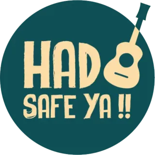👍 6cf31c26 HAD 
SAFE YA !! guitare, musique, texte, sticker, fond bleu telegram sticker