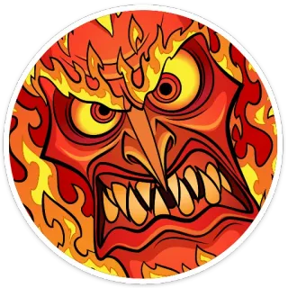 😡 932d449f feu, démon, colère, dessin animé, monstre whatsapp sticker