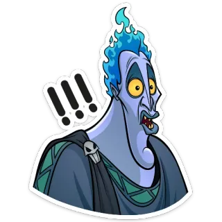 😳 add7ccce Hades Hercules disney, dessin animé, dieu, colère, vilain, en colère whatsapp sticker