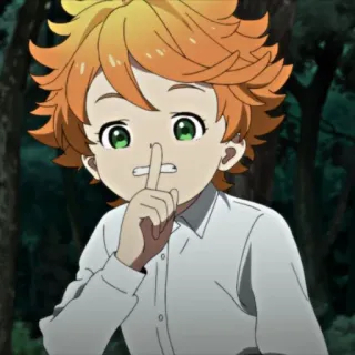 ⛓ 1214172e Emma The Promised Neverland Anime, Charakter, The Promised Neverland, Emma, Pssst, Stille, Finger an den Lippen whatsapp sticker