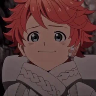 ⛓ 1722b952 Emma The Promised Neverland Anime, The Promised Neverland, Emma, Cartoon, lächelnd whatsapp sticker
