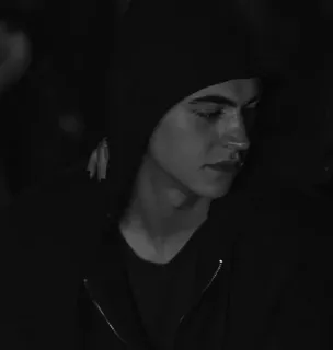 🖤 dc7e019d Mann, Kapuzenpullover, Schwarzweiß, Porträt, Monochrom, Person whatsapp sticker