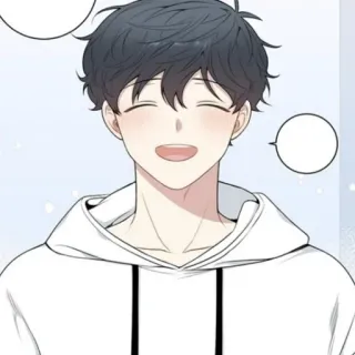 🦢 0a4d1b43 аниме, улыбающийся, персонаж, толстовка, милый, портрет telegram sticker