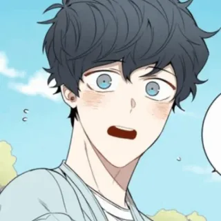 🦢 11761176 Аниме, Манга, Мультфильм, Персонаж, Парень, Голубые глаза, Портрет telegram sticker