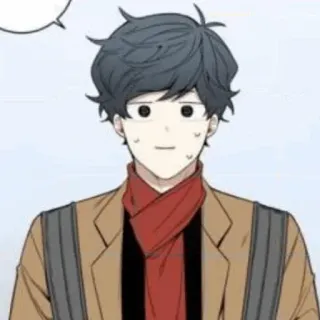 🦢 361a3858 мужчина, мультфильм, рисунок, стиль, волосы, улыбка telegram sticker