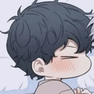 🦢 385aba6e Аниме, Мультфильм, Милый, Сонный, Чиби, Краснеющий, Закрытые глаза telegram sticker