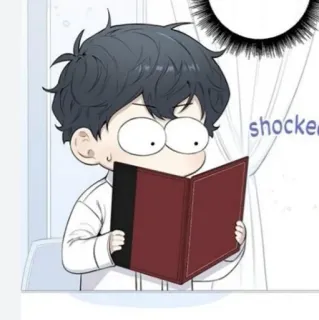 🦢 3e52090f shocked Чиби, Книга, Чтение, Удивлённый, Шокированный, Мультфильм, Аниме telegram sticker