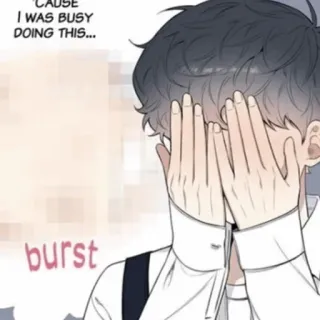 🦢 401f6ae9 'CAUSE I WAS BUSY DOING THIS... аниме, манга, занятый, персонаж, взрыв telegram sticker