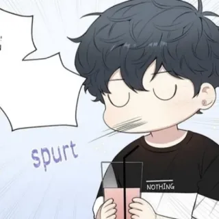 🦢 754397d5 spurt NOTHING Мультфильм, Аниме, Напиток, Милый, Персонаж, Чиби telegram sticker