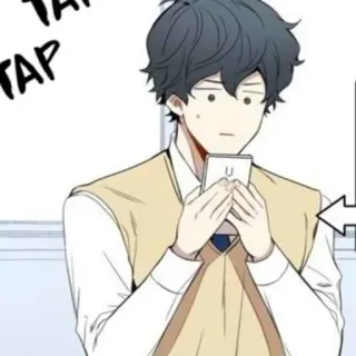🦢 88244d9d TAP TAP мужчина, телефон, касание, сюрприз, манга, школьная форма telegram sticker