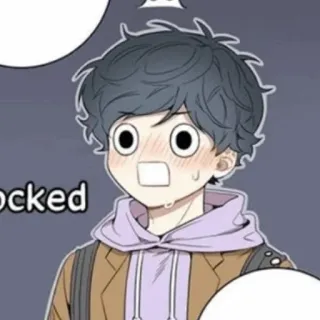 🦢 af13573a locked мужчина, сюрприз, аниме, в шоке, мультфильм telegram sticker