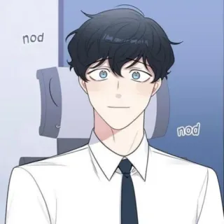 🦢 cc65473c nod nod мужчина, мультик, аниме, портрет, кивок telegram sticker