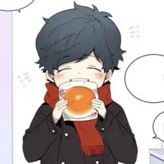 😁 444a4fe7 Cartone animato, Ragazzo, Cibo, Pane, Sciarpa whatsapp sticker