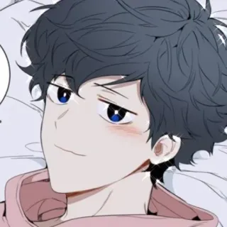 ☺️ b7e1d8b3 anime, cartone animato, ritratto, uomo, ragazzo, sorridente whatsapp sticker