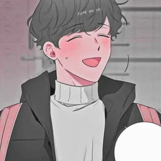 🐇 3cea7b58 man, smile, blush, happy, cartoon telegram sticker